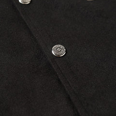 Chrome Hearts Cross Embroidered Leather Sleeve Varsity Jacket - Black Street Style 116